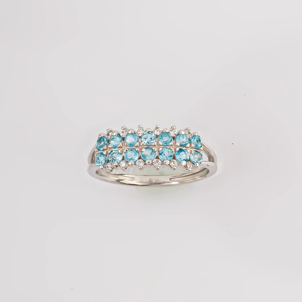 Кольцо с фианитом из белого золота 585 пробы