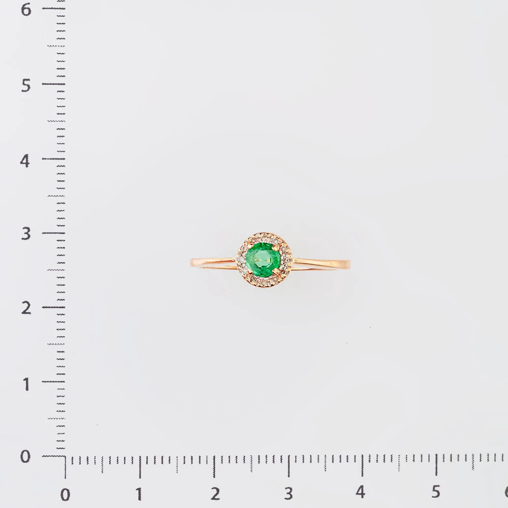 Кольцо с изумрудом из красного золота 585 пробы