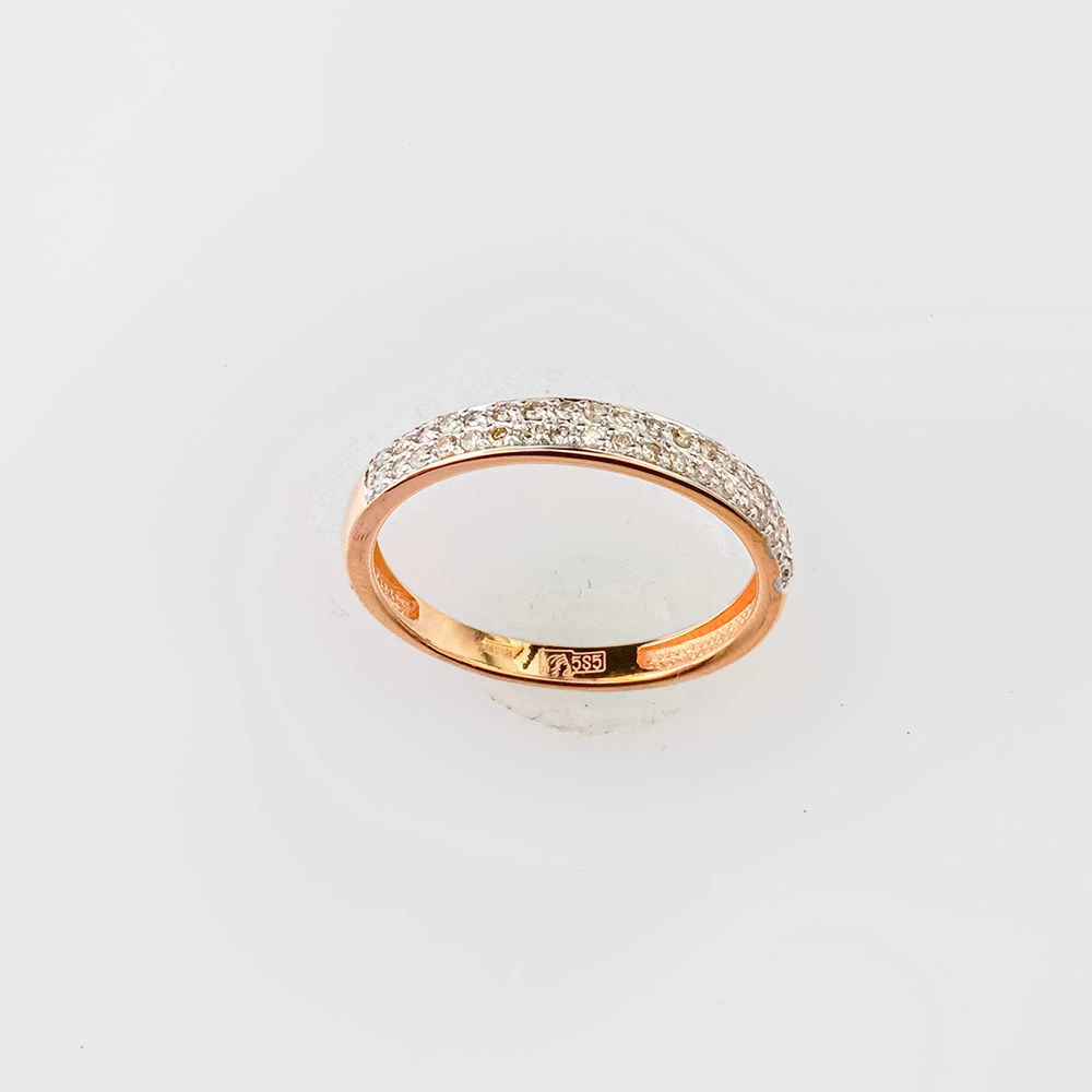 Кольцо с бриллиантом из красного золота 585 пробы