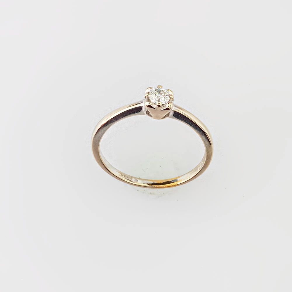 Кольцо с бриллиантом из белого золота 585 пробы