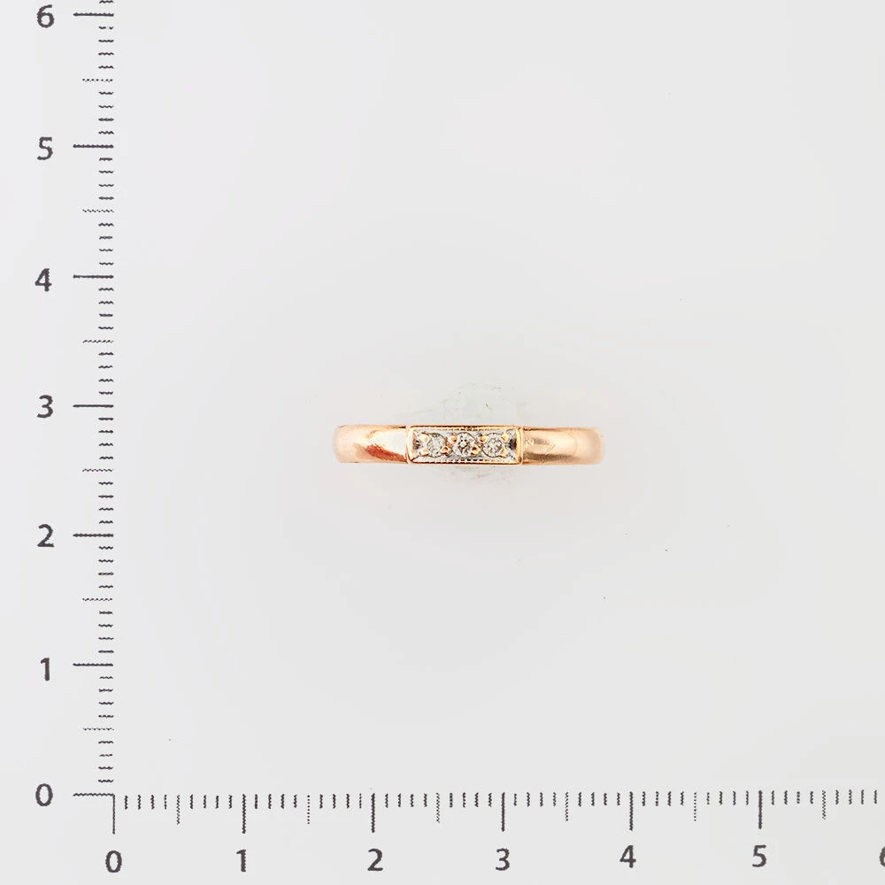 Кольцо с бриллиантом из красного золота 585 пробы