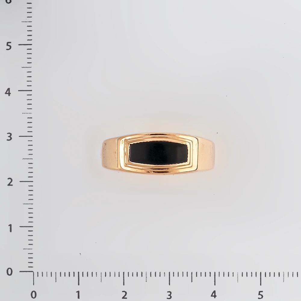 Кольцо с ониксом из красного золота 585 пробы