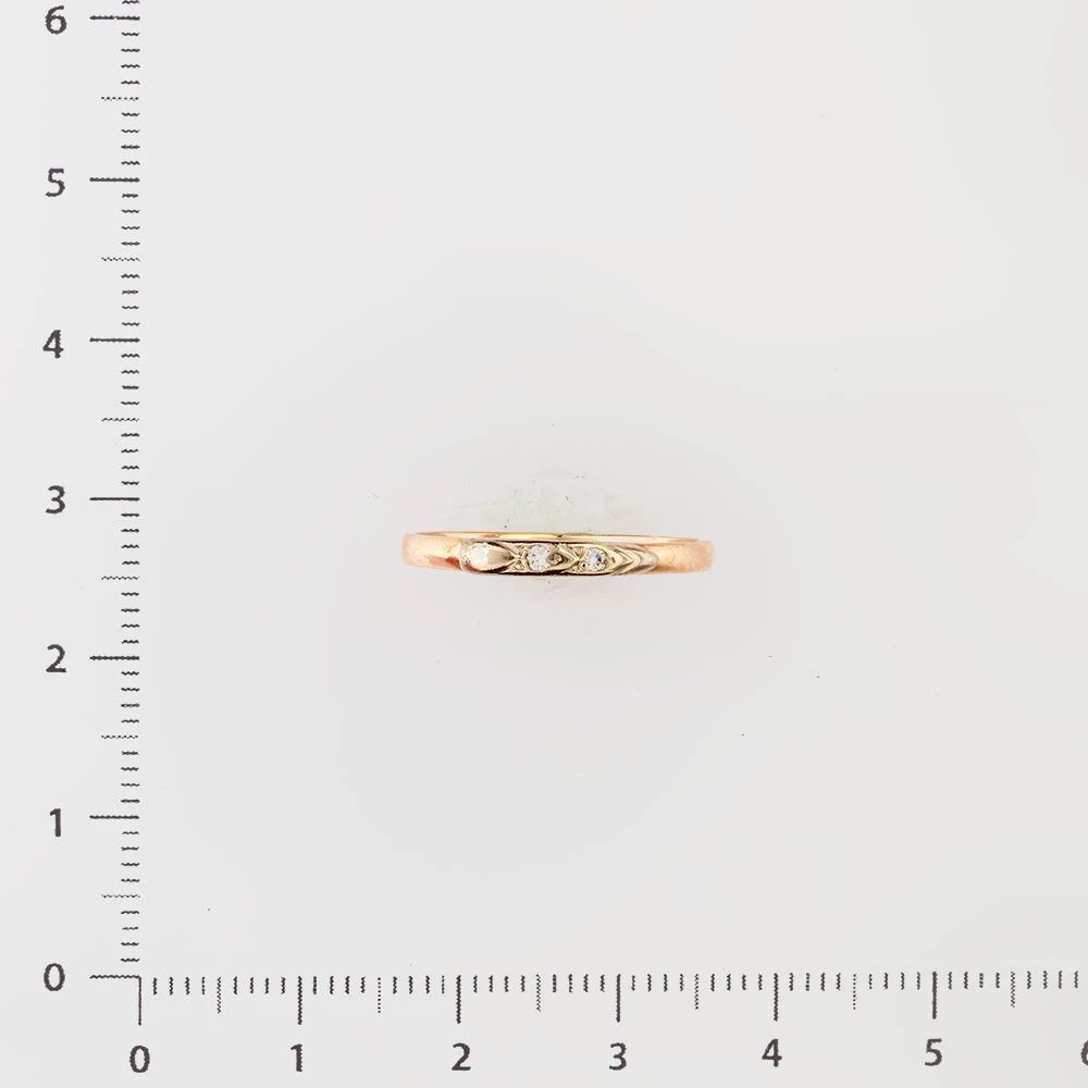 Кольцо с бриллиантом из красного золота 585 пробы