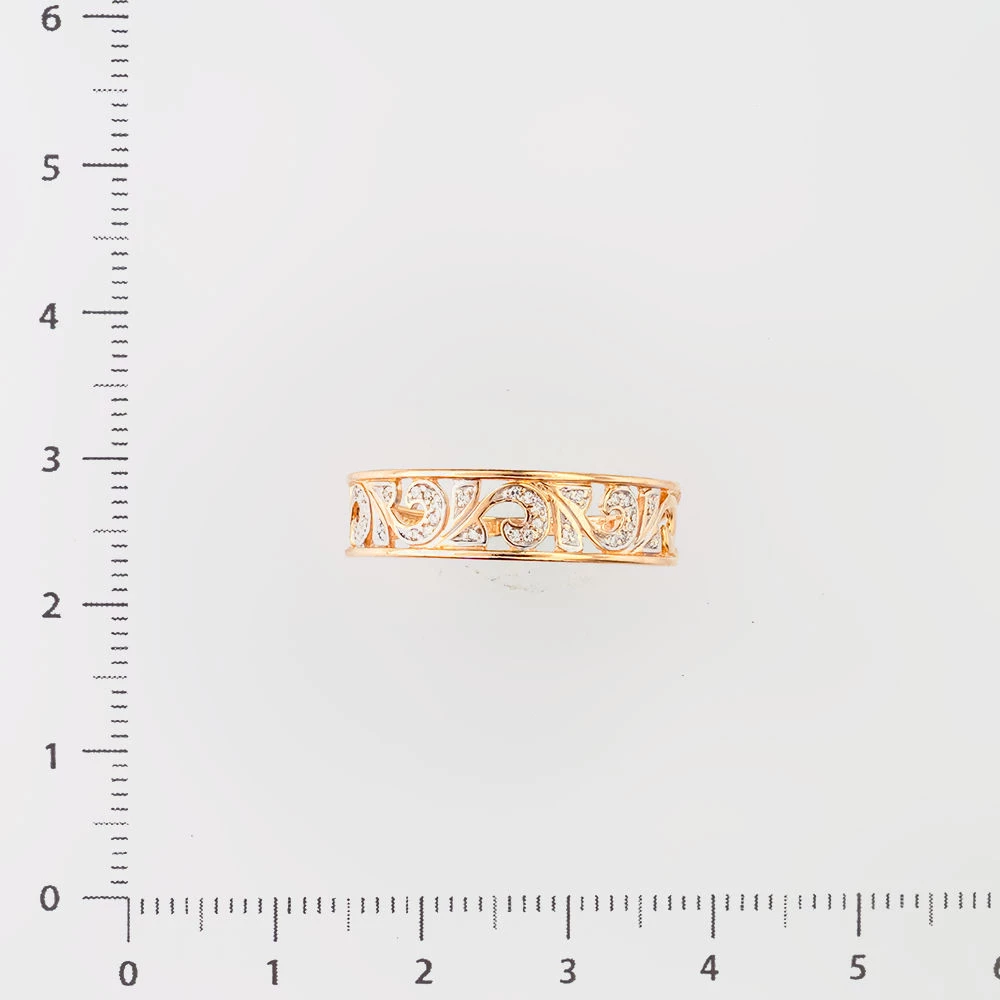 Кольцо с бриллиантом из красного золота 585 пробы