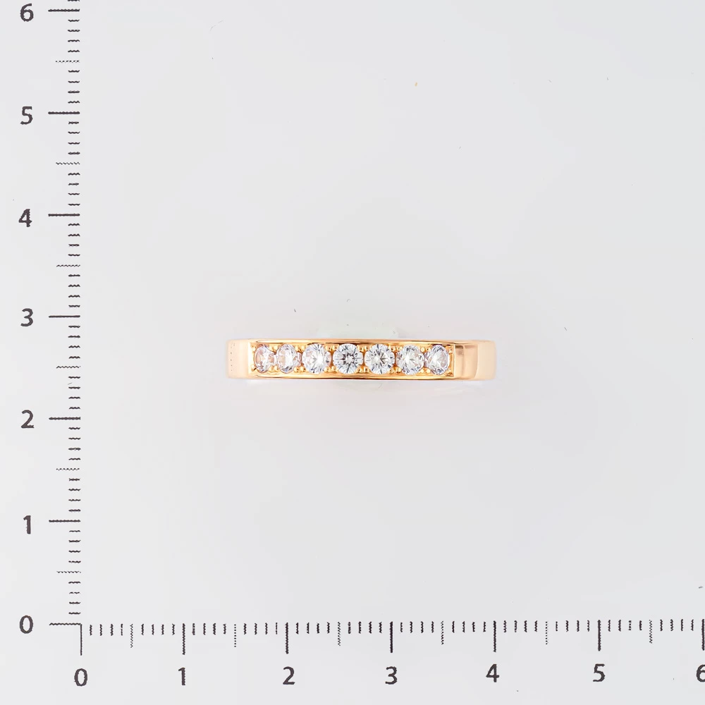 Кольцо с фианитом из красного золота 585 пробы