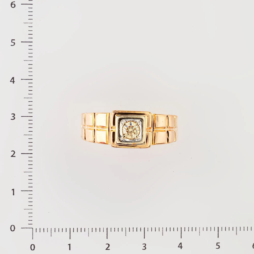 Кольцо с бриллиантом из красного золота 585 пробы