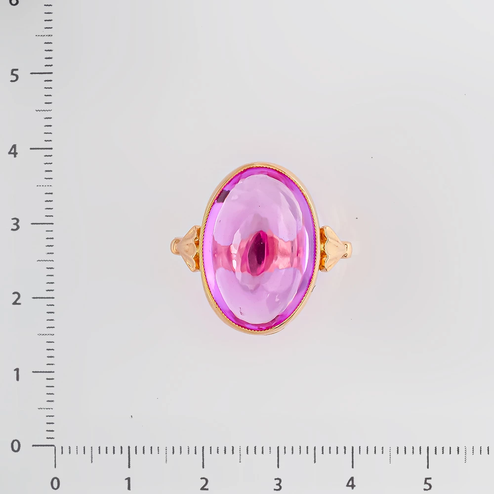 Кольцо с фианитом из красного золота 583 пробы