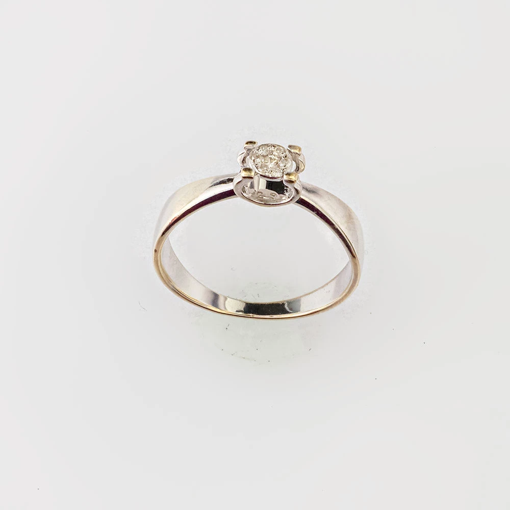 Кольцо с бриллиантом из белого золота 585 пробы