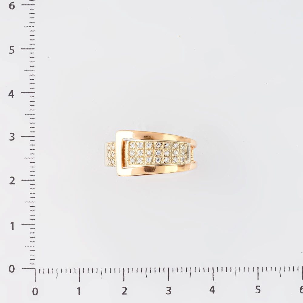 Кольцо с фианитом из красного золота 585 пробы