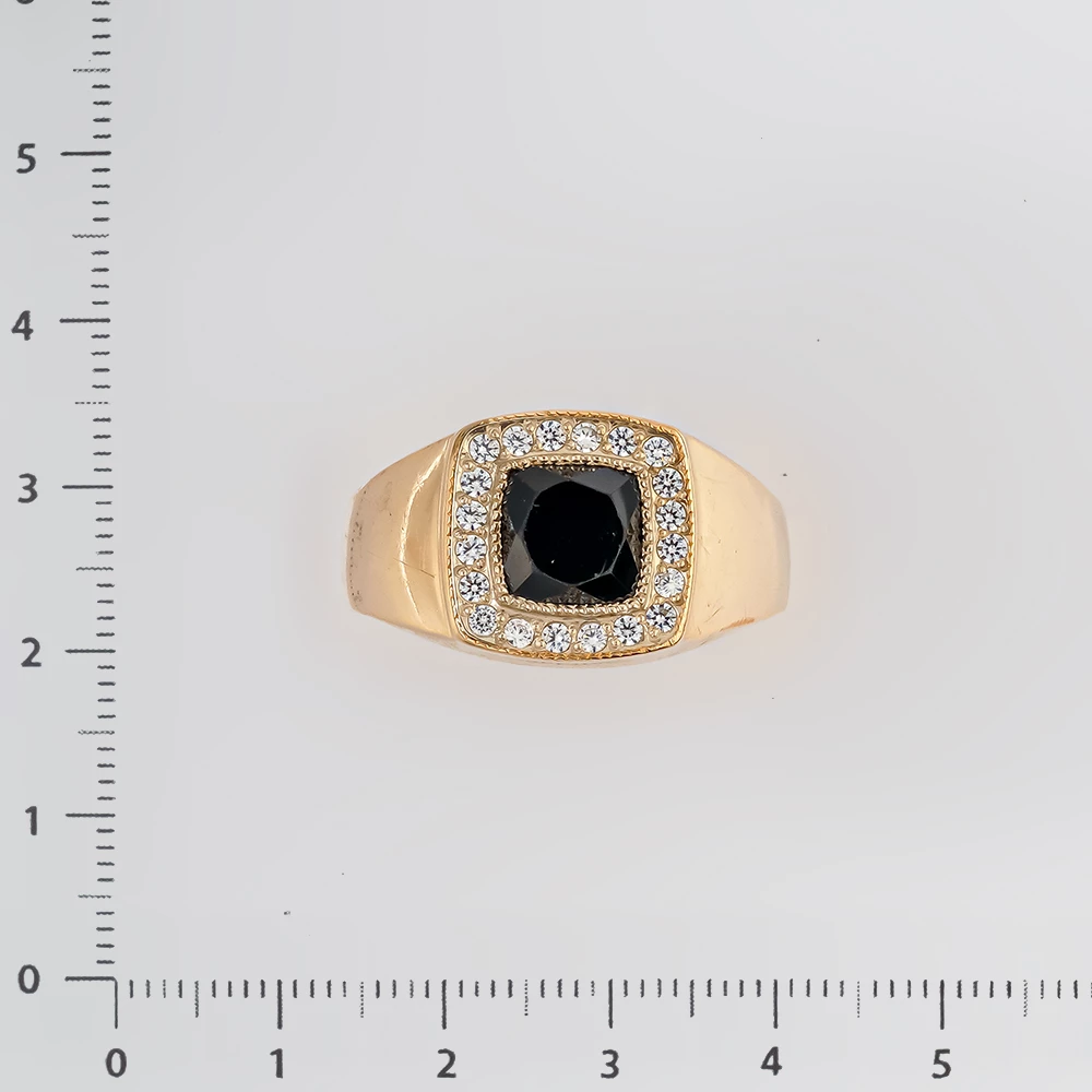 Кольцо с ониксом из красного золота 585 пробы