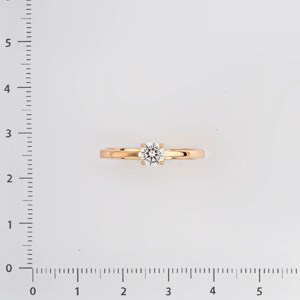 Кольцо с фианитом из красного золота 585 пробы