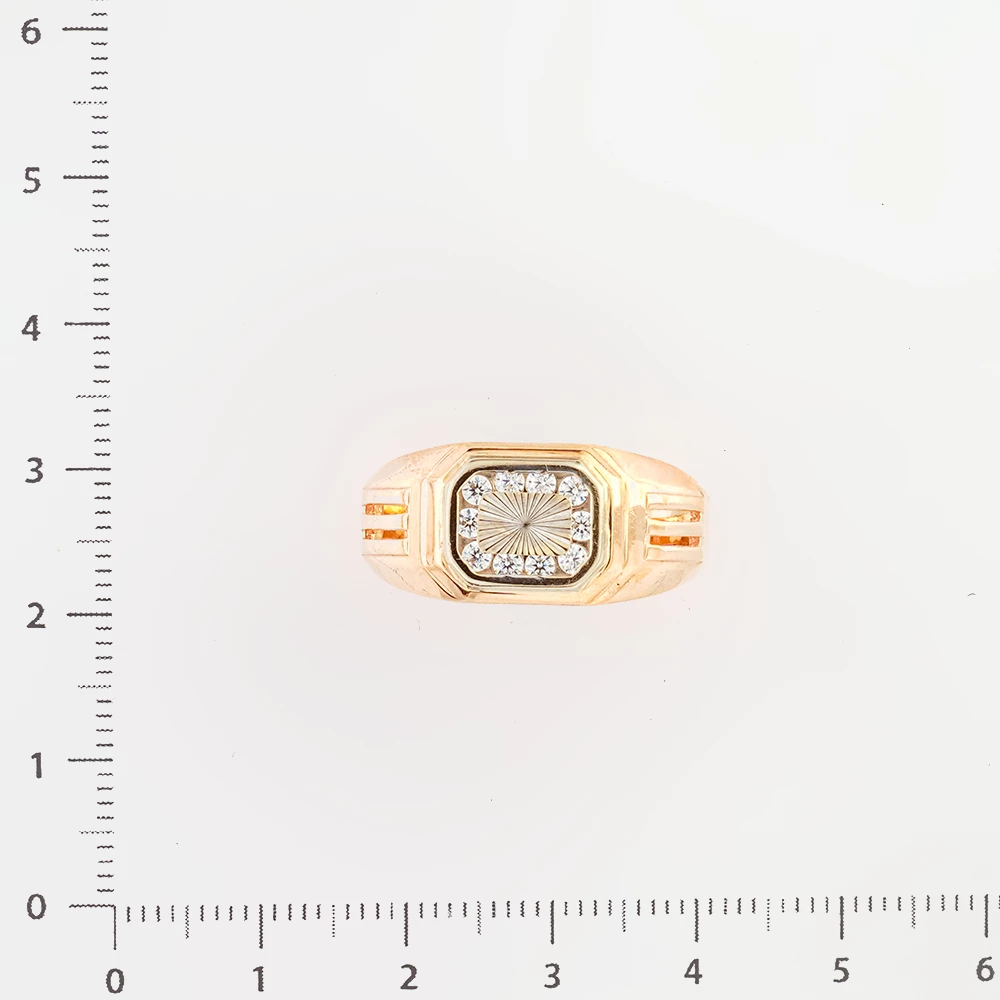 Кольцо с фианитом из красного золота 585 пробы