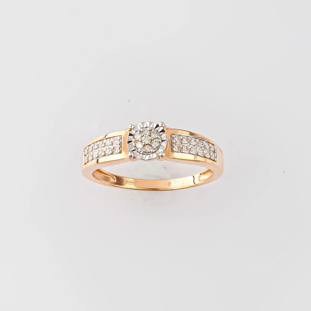 Кольцо с бриллиантом из красного золота 585 пробы