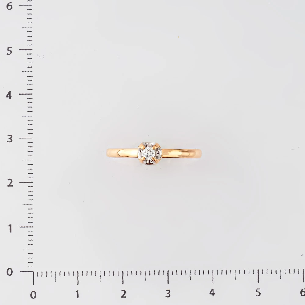 Кольцо с бриллиантом из красного золота 585 пробы