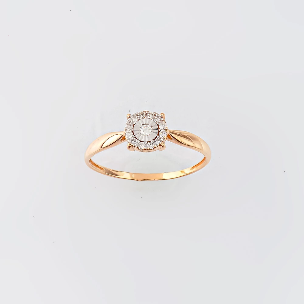 Кольцо с бриллиантом из красного золота 585 пробы