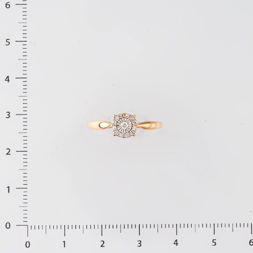 Кольцо с бриллиантом из красного золота 585 пробы