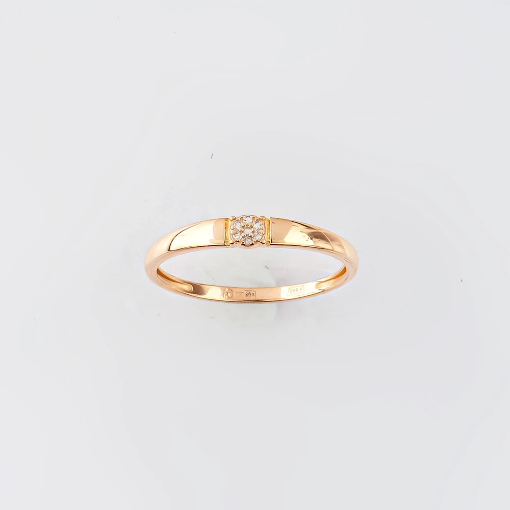 Кольцо с бриллиантом из красного золота 585 пробы