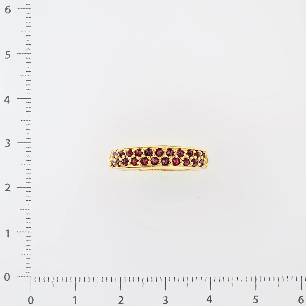 Кольцо с гранатом из желтого золота 585 пробы