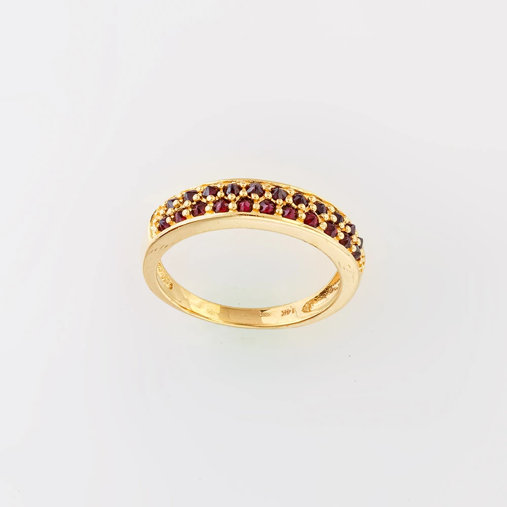 Кольцо с гранатом из желтого золота 585 пробы