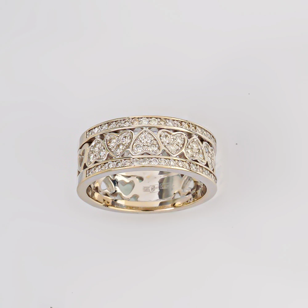 Кольцо с бриллиантом из белого золота 585 пробы