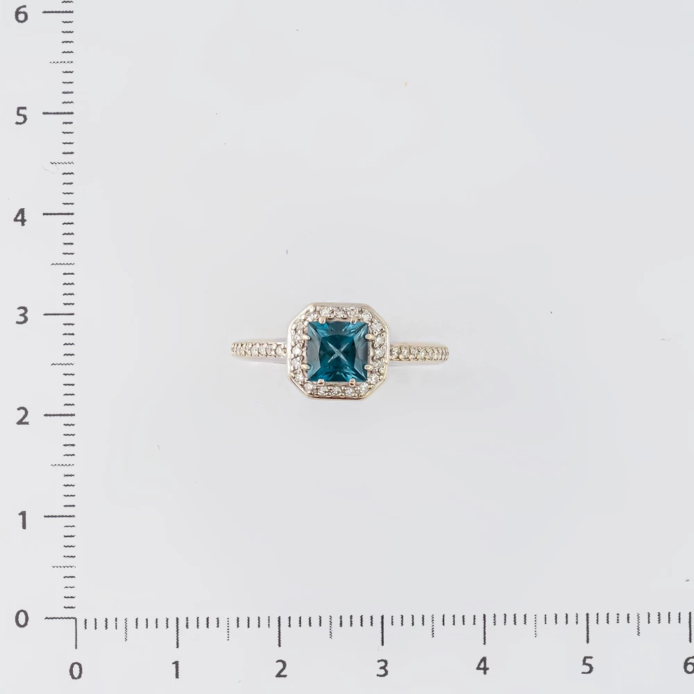 Кольцо с топазом лондон из белого золота 585 пробы