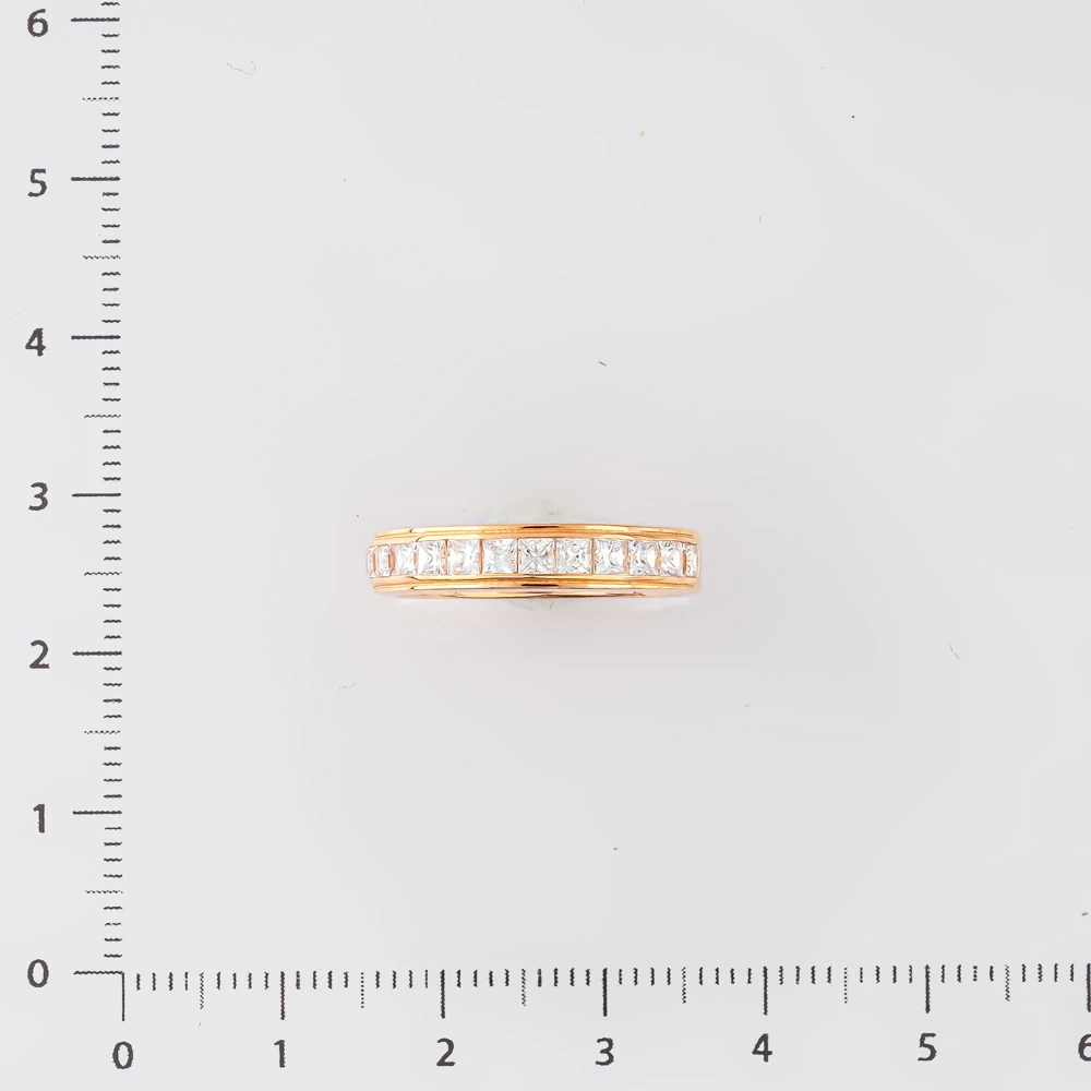 Кольцо с фианитом из красного золота 585 пробы