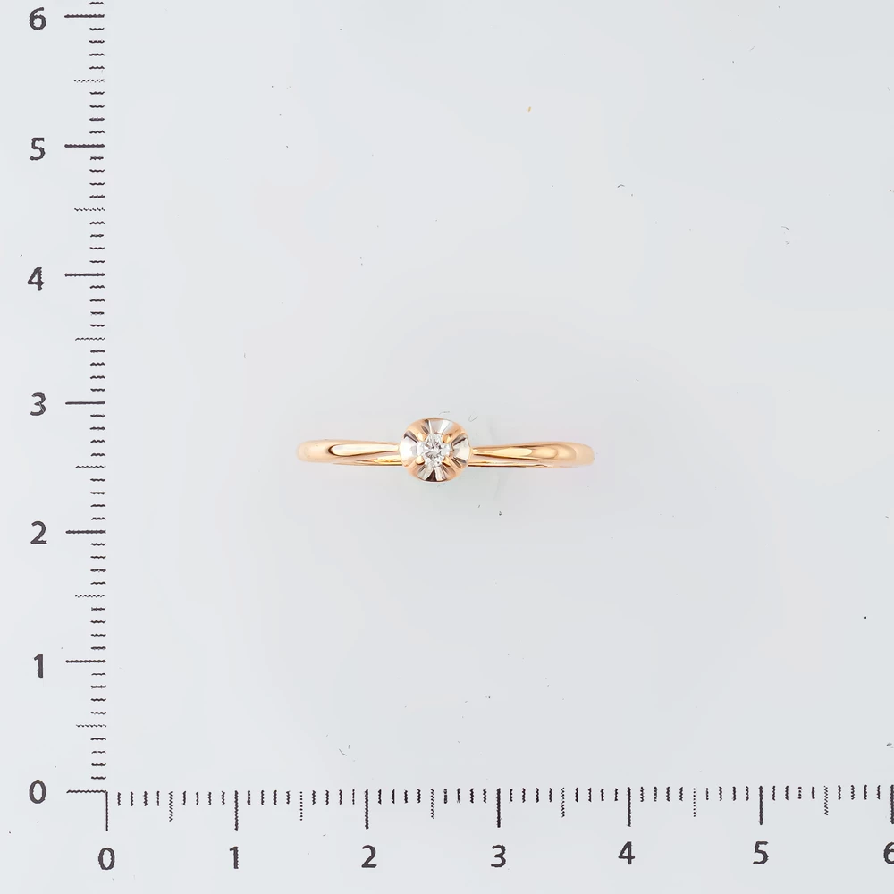 Кольцо с бриллиантом из красного золота 585 пробы