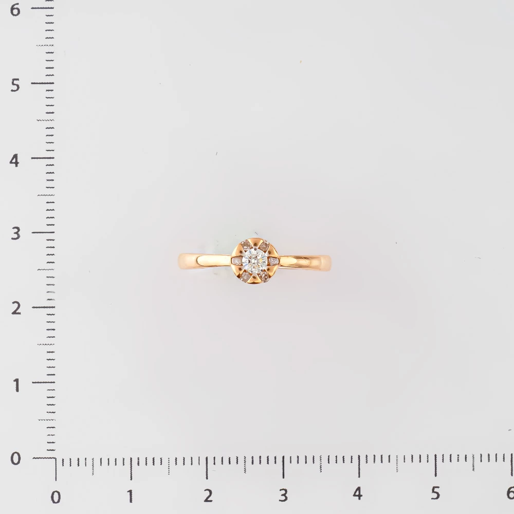 Кольцо с бриллиантом из красного золота 585 пробы