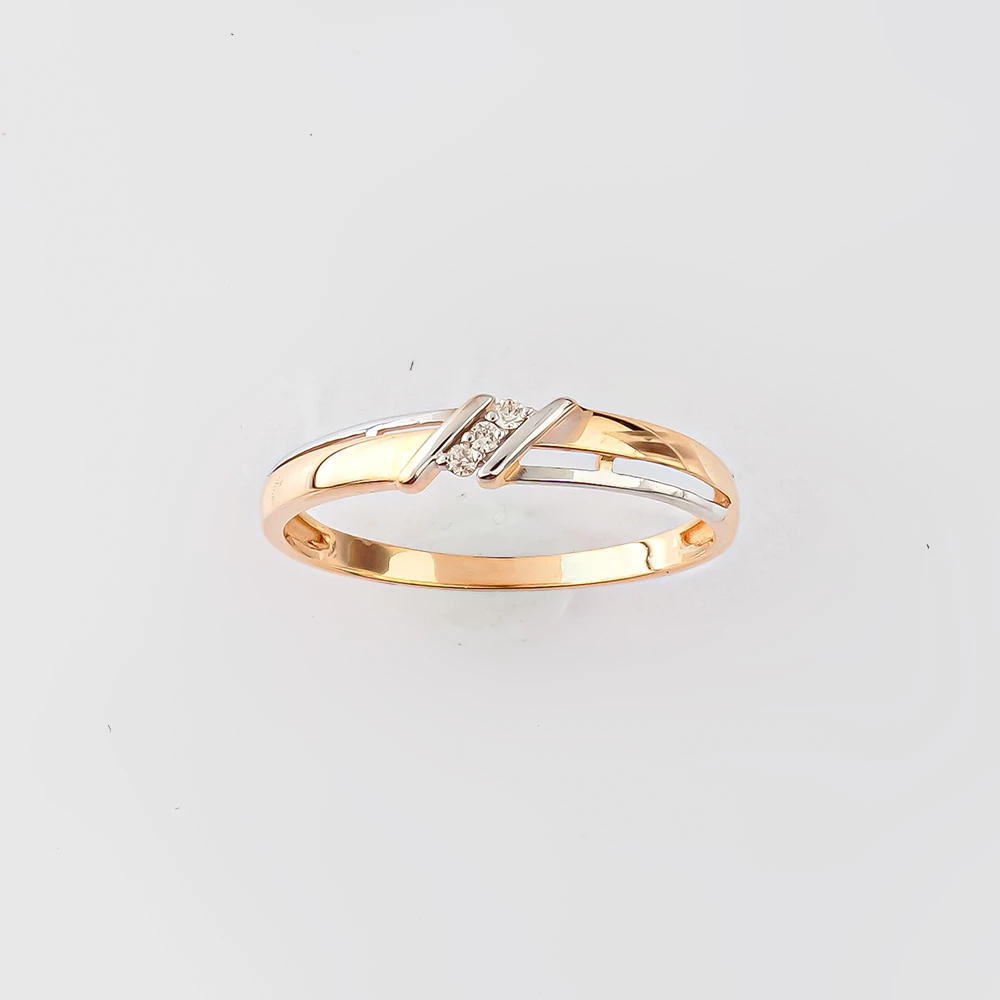 Кольцо с бриллиантом из красного золота 585 пробы