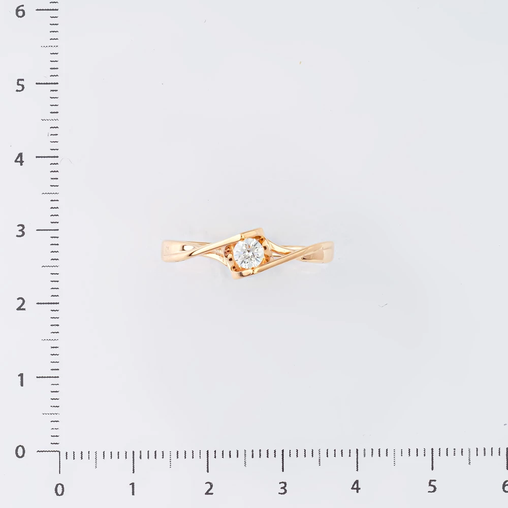 Кольцо с бриллиантом из красного золота 585 пробы