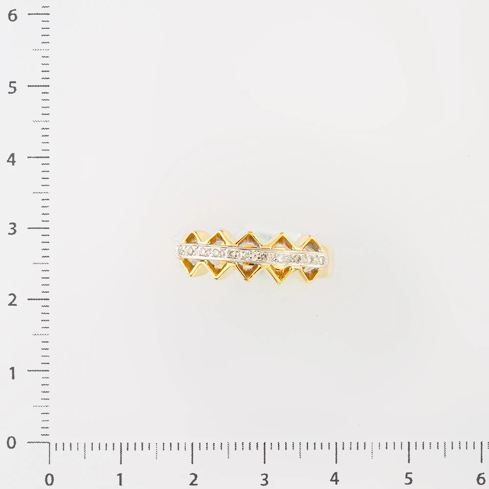 Кольцо с бриллиантом из желтого золота 750 пробы