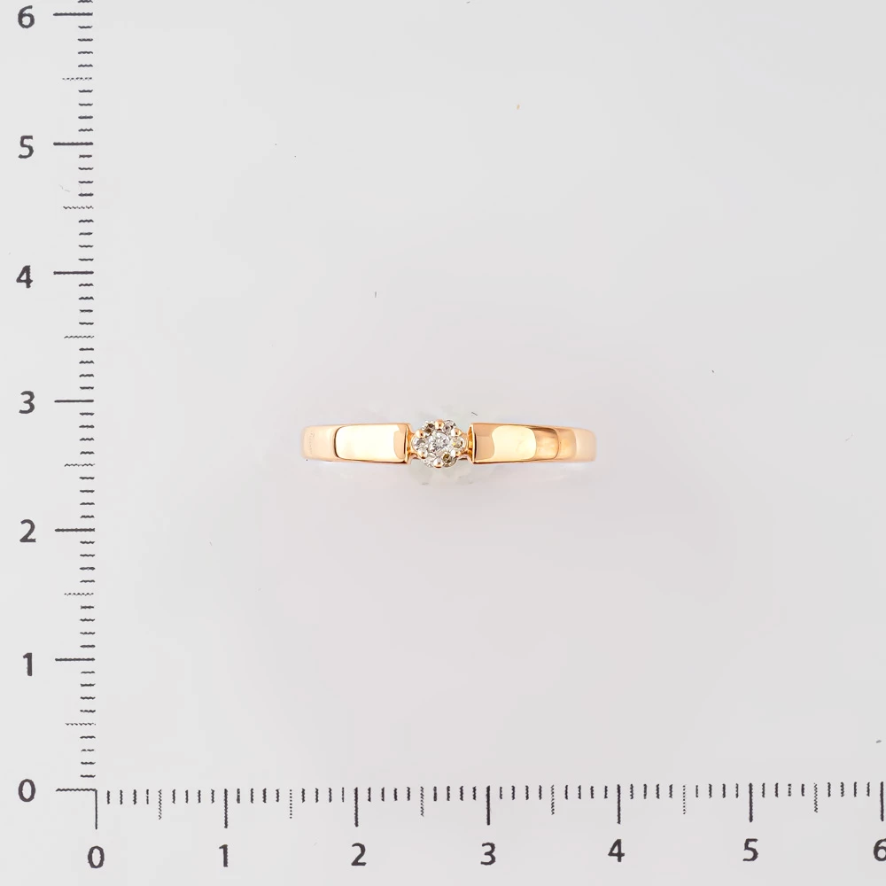 Кольцо с бриллиантом из красного золота 585 пробы