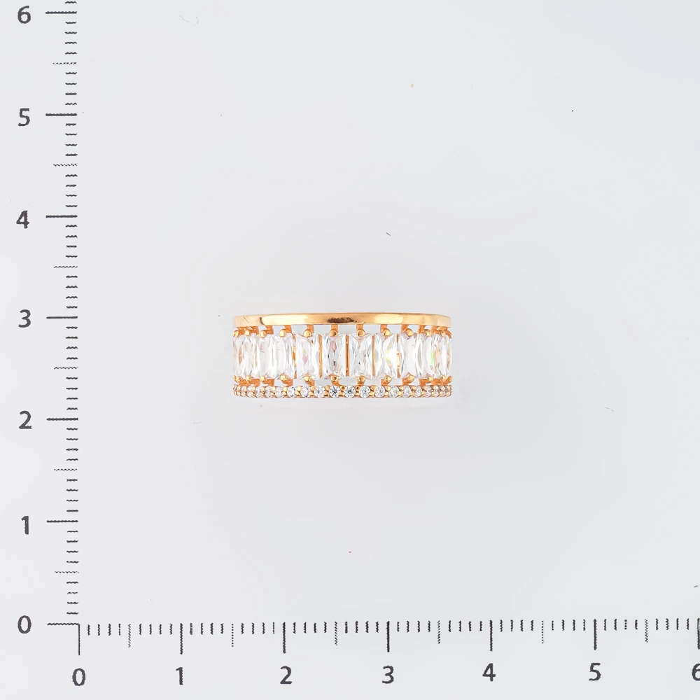 Кольцо с фианитом из красного золота 585 пробы