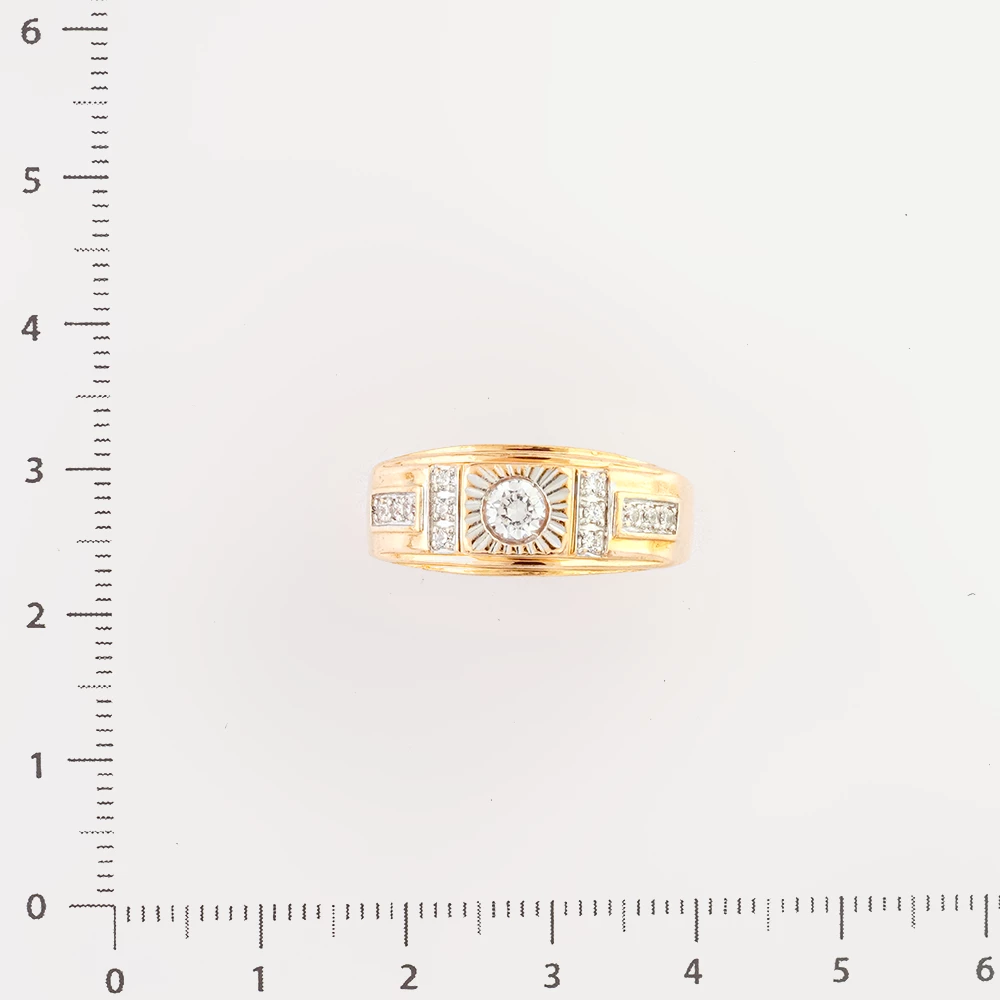 Кольцо с фианитом из красного золота 585 пробы Кольцо с фианитом из красного золота 585 пробы