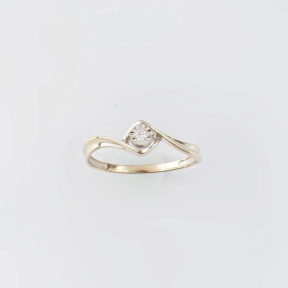 Кольцо с бриллиантом из белого золота 585 пробы