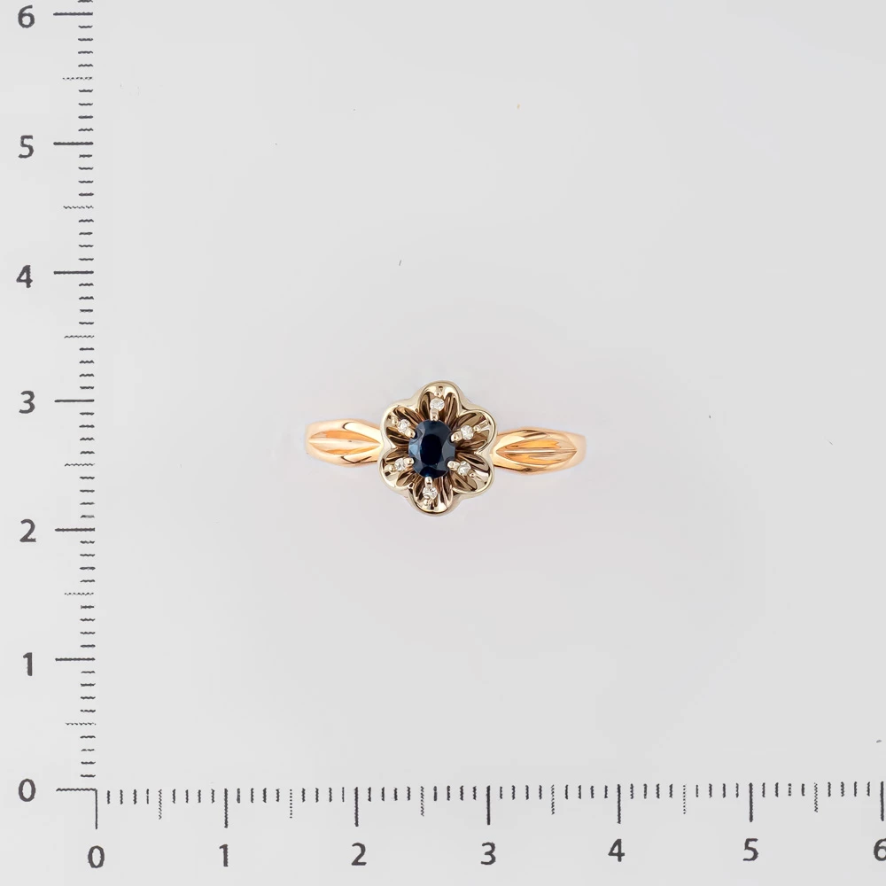 Кольцо с сапфиром из красного золота 585 пробы