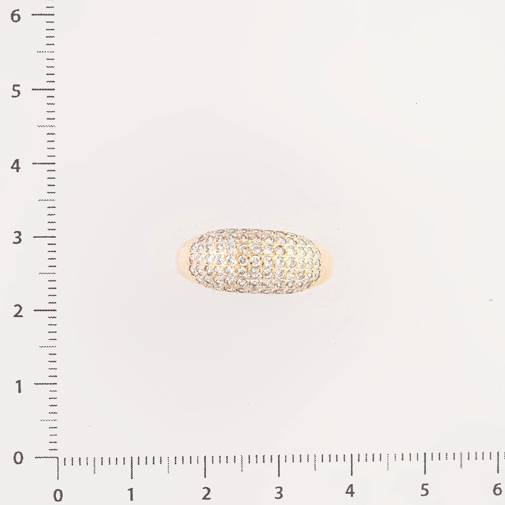 Кольцо с фианитом из красного золота 585 пробы