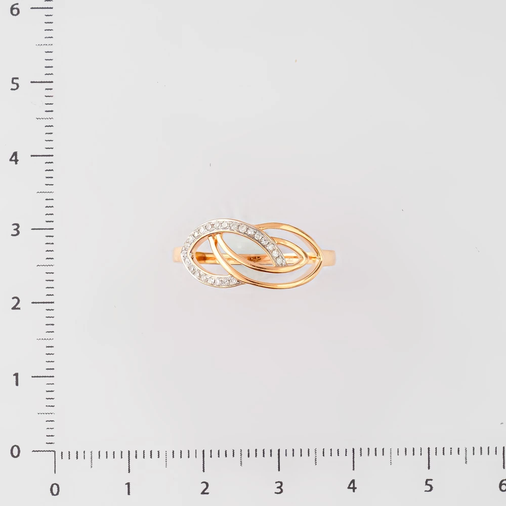 Кольцо с бриллиантом из красного золота 585 пробы