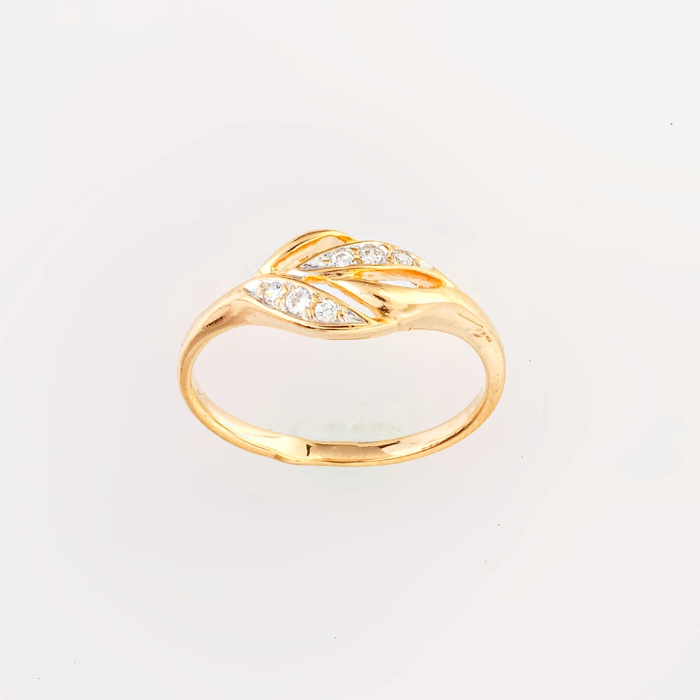 Кольцо с фианитом из красного золота 585 пробы