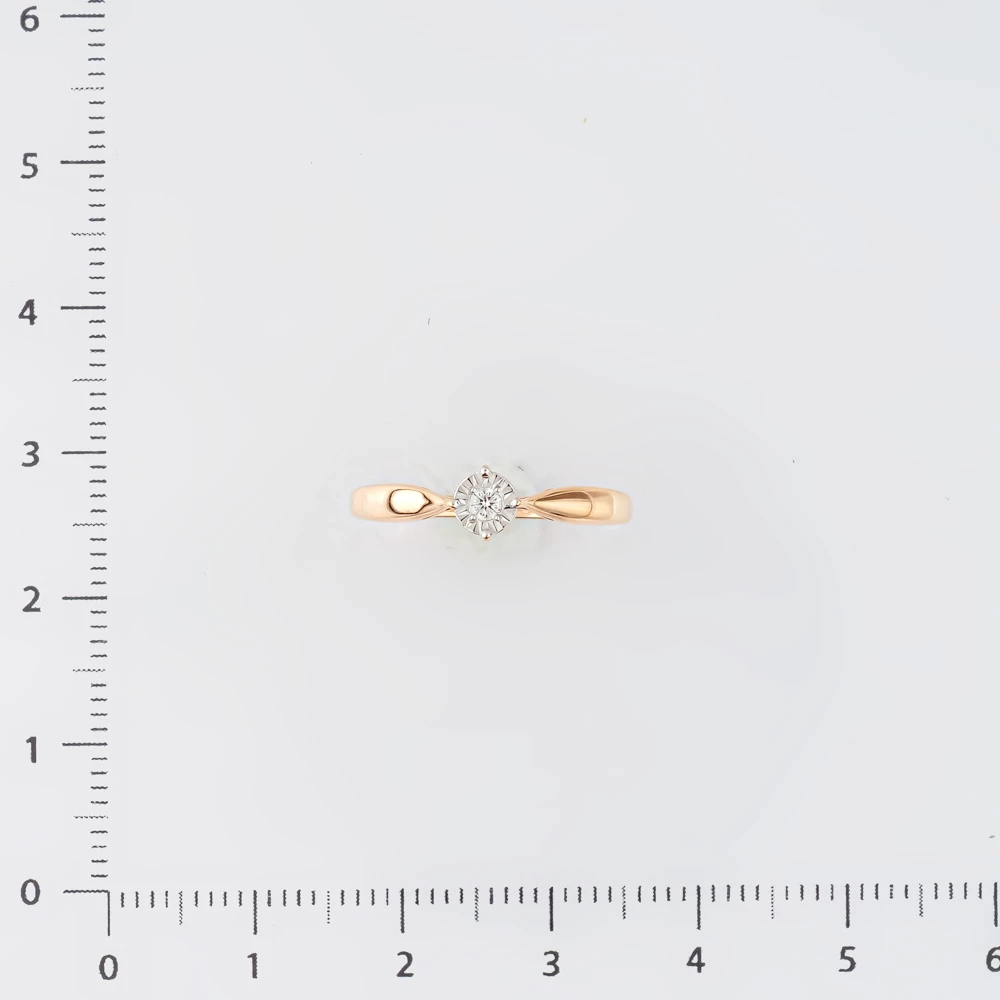 Кольцо с бриллиантом из красного золота 585 пробы