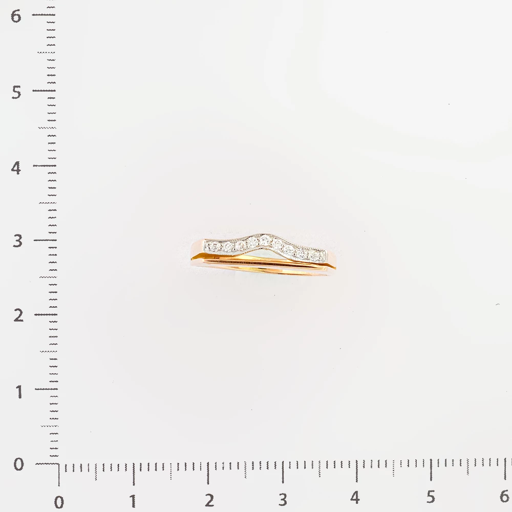 Кольцо с фианитом из красного золота 585 пробы