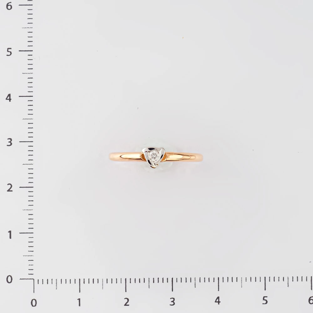 Кольцо с бриллиантом из красного золота 585 пробы