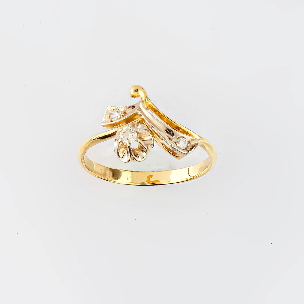 Кольцо с бриллиантом из желтого золота 585 пробы