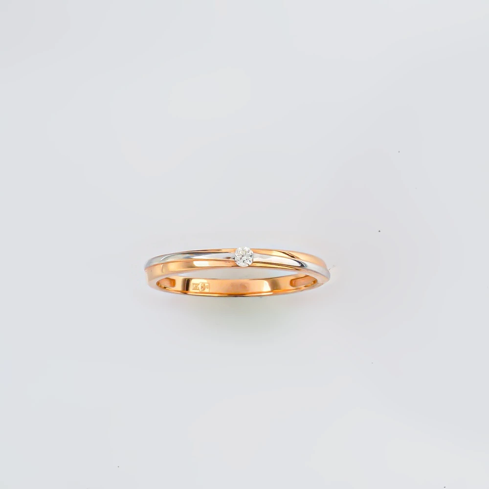 Кольцо с бриллиантом из красного золота 585 пробы