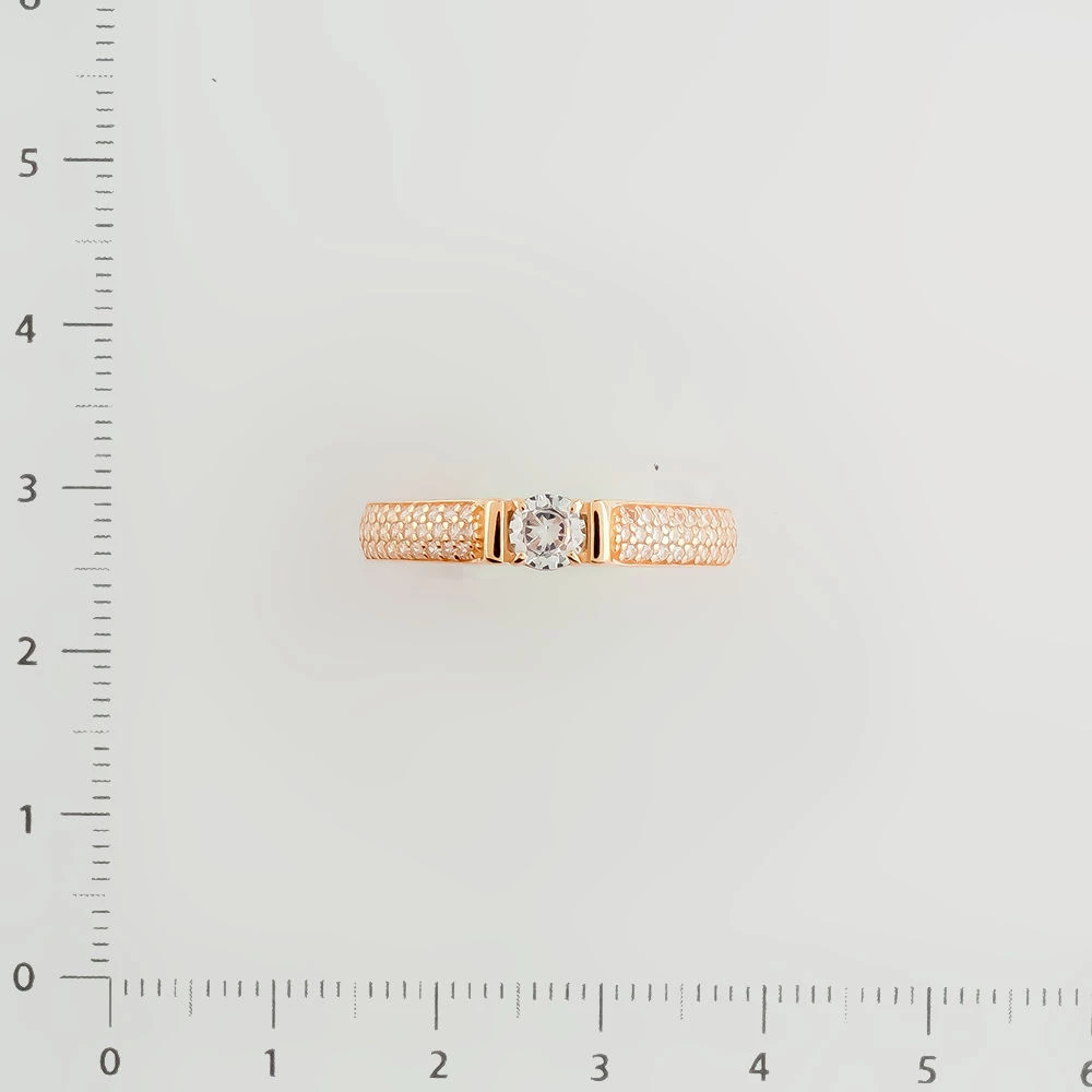 Кольцо с фианитом из красного золота 583 пробы