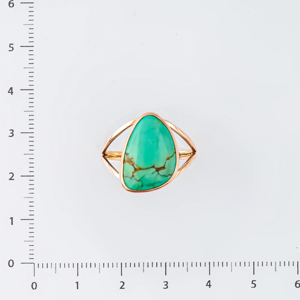 Кольцо с бирюзой из красного золота 585 пробы Кольцо с бирюзой из красного золота 585 пробы