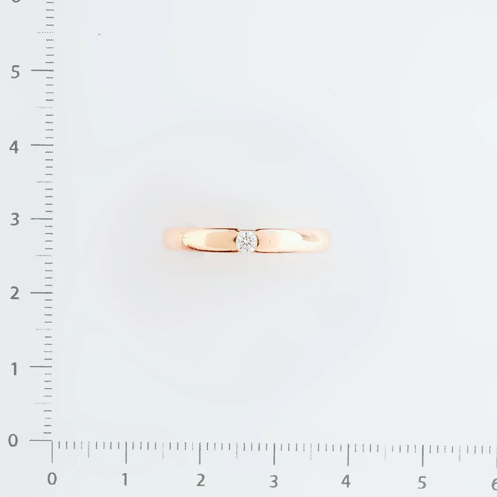 Кольцо с бриллиантом из красного золота 585 пробы