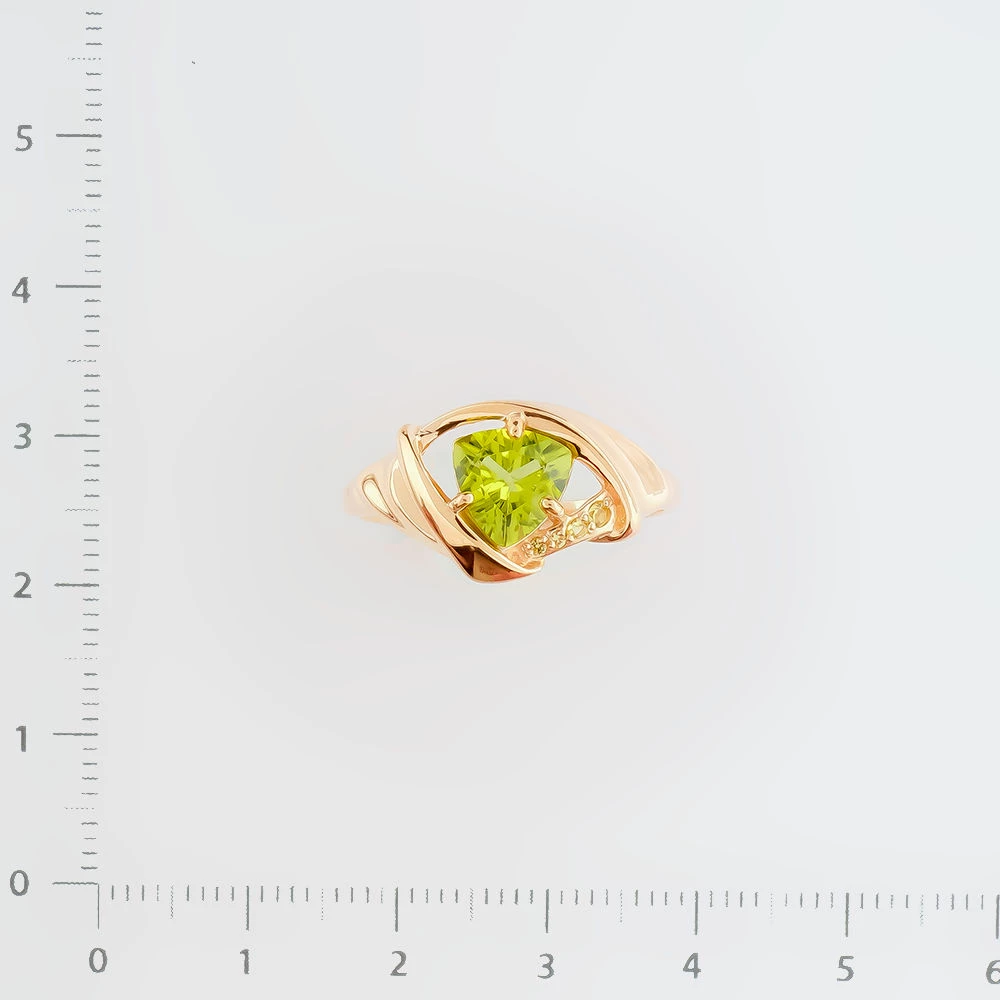 Кольцо с цитрином из красного золота 585 пробы