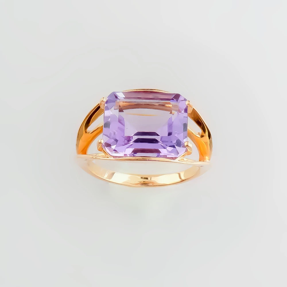 Кольцо с ситаллом из красного золота 585 пробы