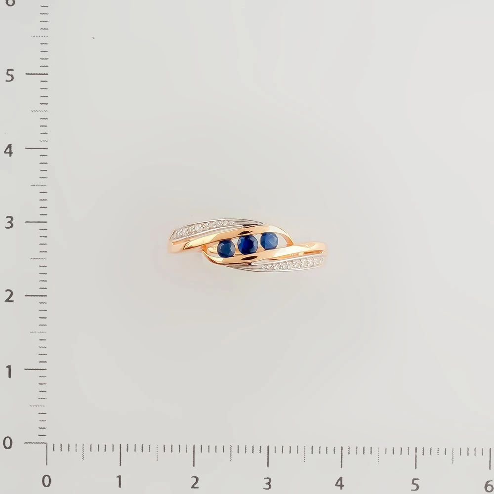 Кольцо с сапфиром из красного золота 585 пробы